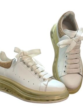 Alexander McQueen Oversized Clear Sole Sneakers White Beige EU 35.5 $750
